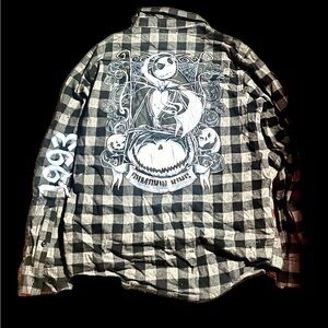 Disney Black and White jack skeleton Nightmare Before Christmas flannel